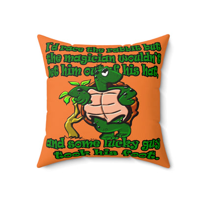 turtle race - Faux Suede Square Pillow - (crusta)