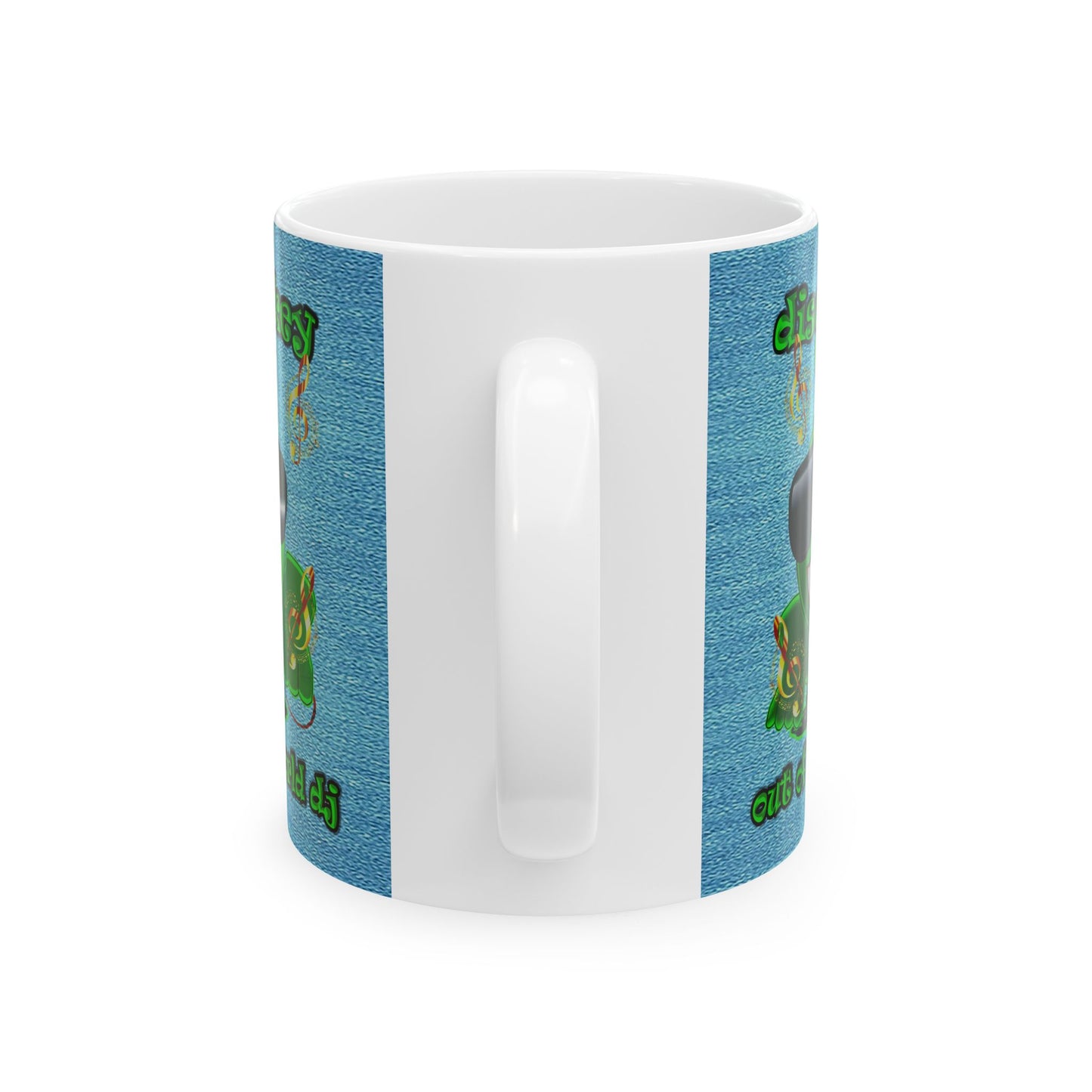 disc jockey - White Mug (faded dark blue)