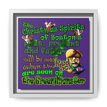 christmas spirits of boston - framed canvas art (purple)
