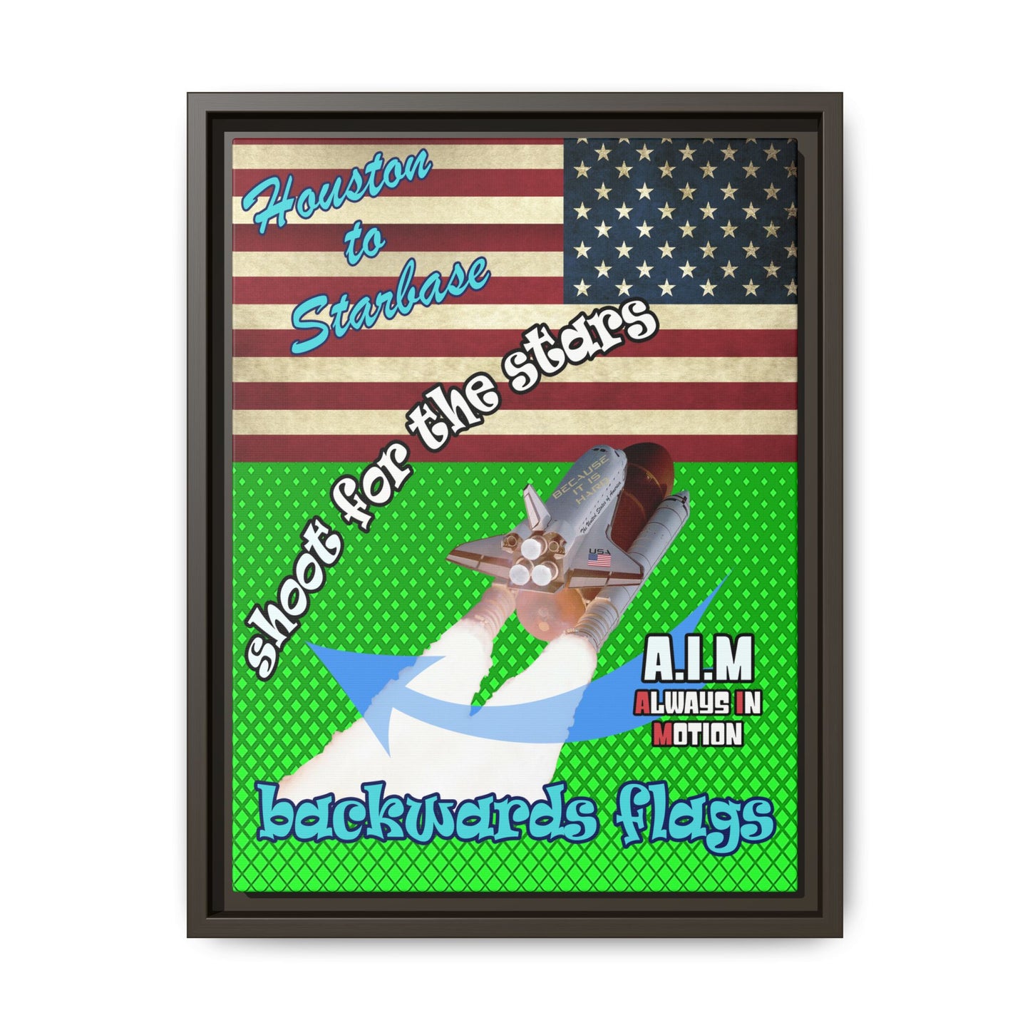 shoot for the stars - framed canvas art (logo green)