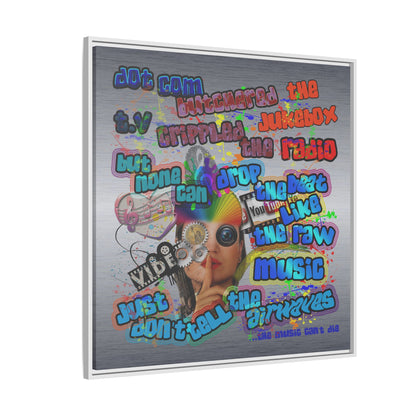 drop the beat - framed canvas art (brushed nickel)