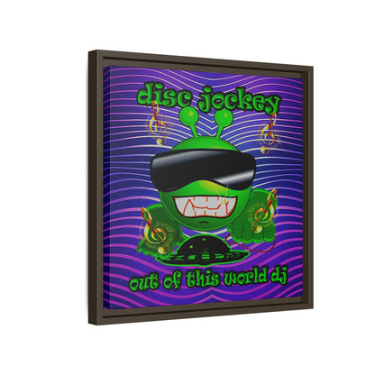 disc jockey - framed canvas art (purple wave)