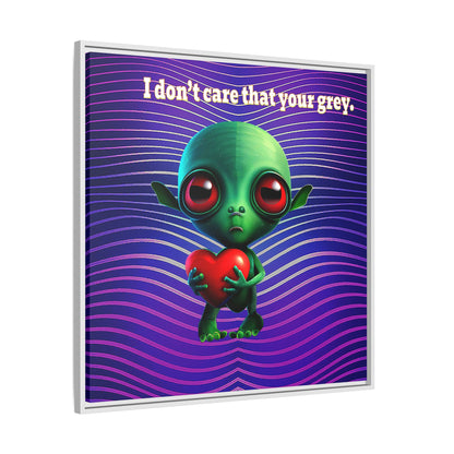 I don't care that your grey - framed canvas art (purple wave)