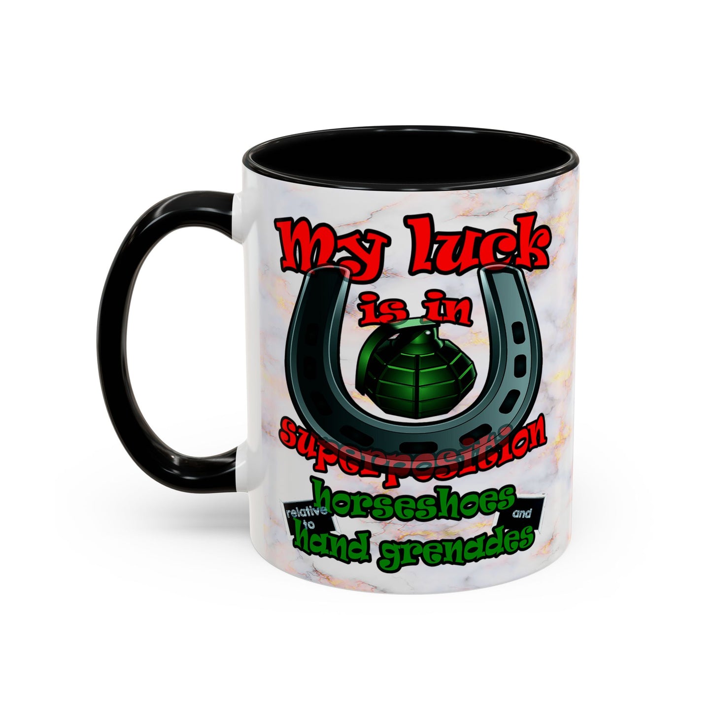 my luck - Accent Mug (white marble)