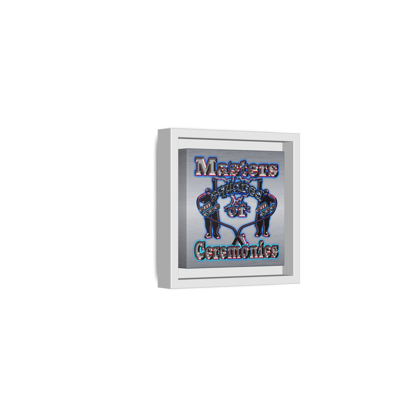 em cee squared - framed canvas art (brushed nickel)
