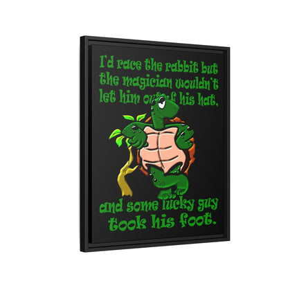turtle race - framed canvas art (black)