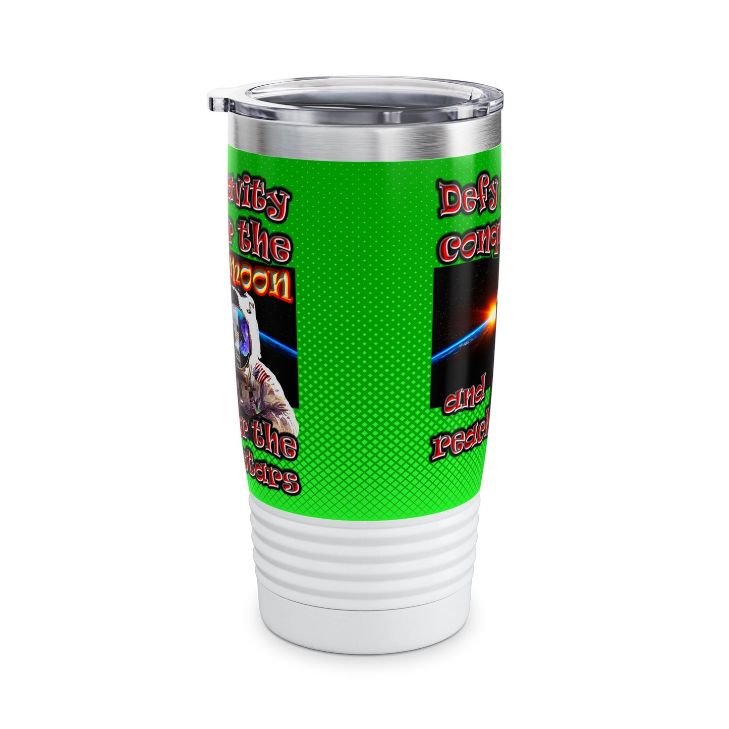 defy conquer reach - Ringneck Tumbler, 20oz (logo green)