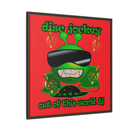 disc jockey - framed canvas art (red)