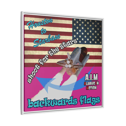 shoot for the stars - framed canvas art (pink)