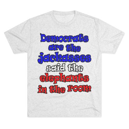 donkeys and elephants - Unisex Tri-Blend Crew Tee