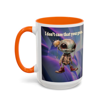 I don't care that your grey - Accent Mug (grey-pink wave)