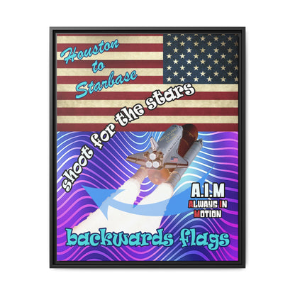 shoot for the stars - framed canvas art (purple wave)