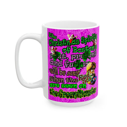 christmas spirits of boston - White Mug (pink swirl)