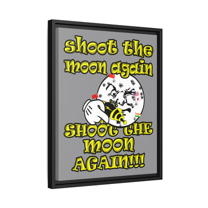 shoot the moon again - framed canvas art (grey)