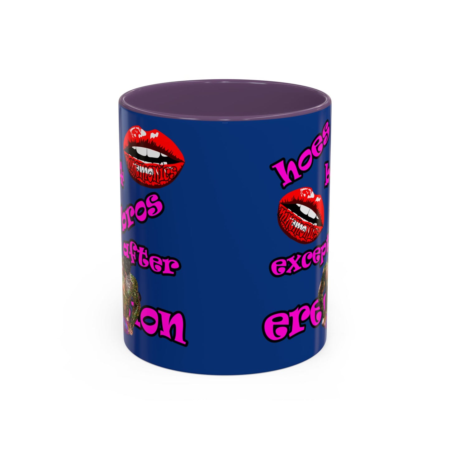 hoes b4 bros - Accent Mug (dark blue)