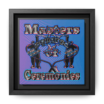 em cee squared - framed canvas art (light blue-purple wave)