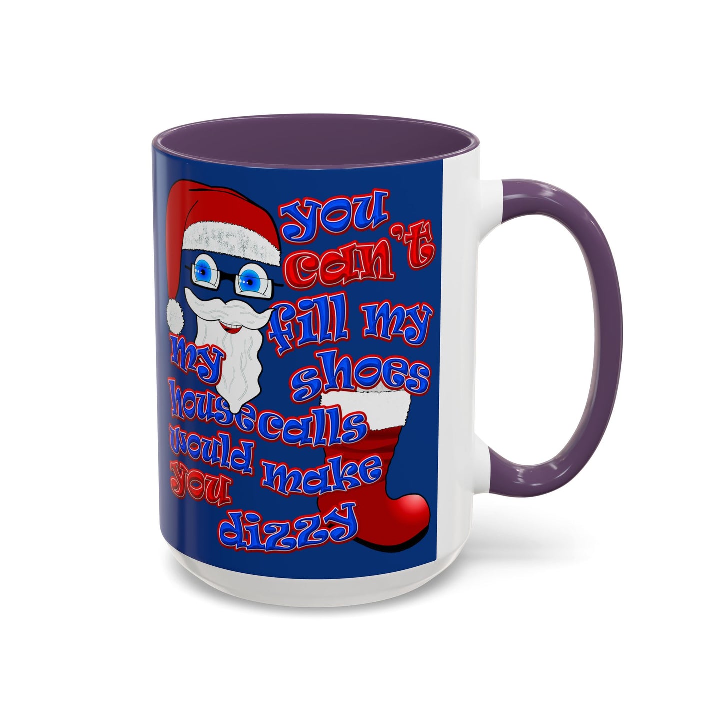 santa's shoes - Accent Mug (dark blue)