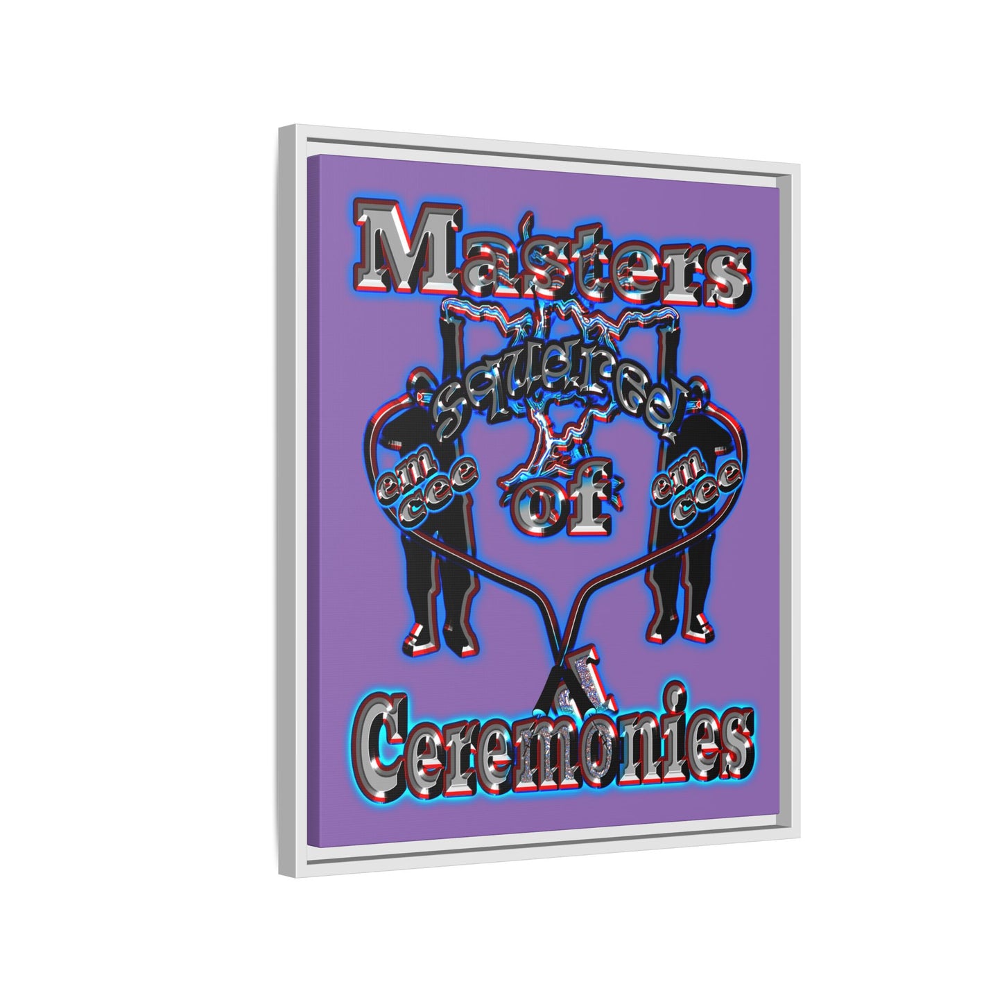 em cee squared - framed canvas art (light purple)