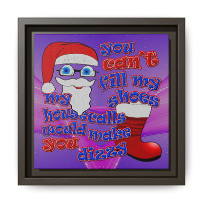 santa's shoes - framed canvas art (purple-pink wave)