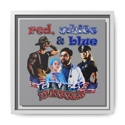 rw&b lives matter - framed canvas art (grey)