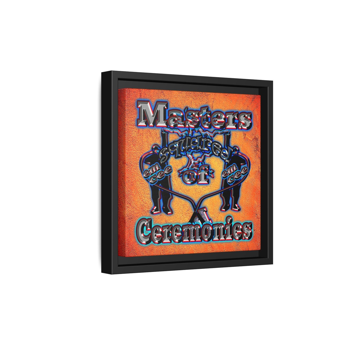 em cee squared - framed canvas art (burnt orange)
