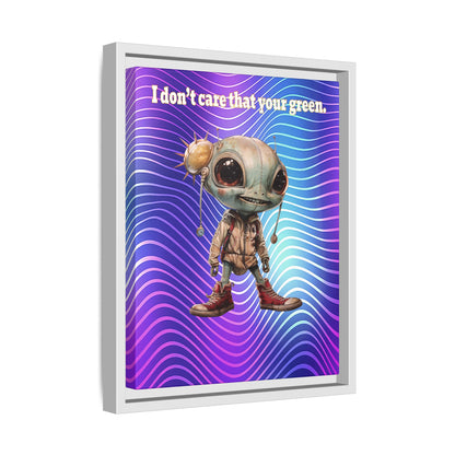 I don't care that your green - framed canvas art (purple wave)