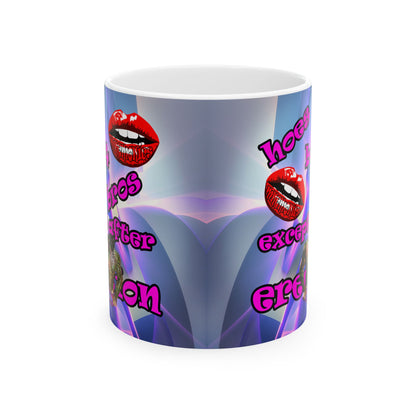 hoes b4 bros - White Mug (grey-pink wave)