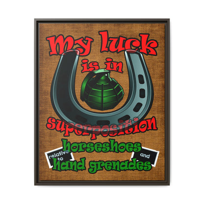 my luck - framed canvas art (brown papyrus)