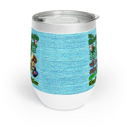 christmas spirits of boston - Chill Wine Tumbler (faded blue)