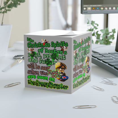 christmas spirits of boston - note cube (light grey)