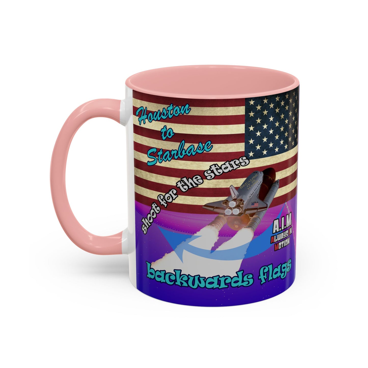 shoot for the stars - Accent Mug (purple-pink wave)