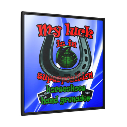 my luck - framed canvas art (blue-white wave)