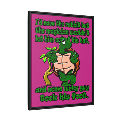 turtle race - framed canvas art (pink)