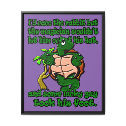 turtle race - framed canvas art (light purple)