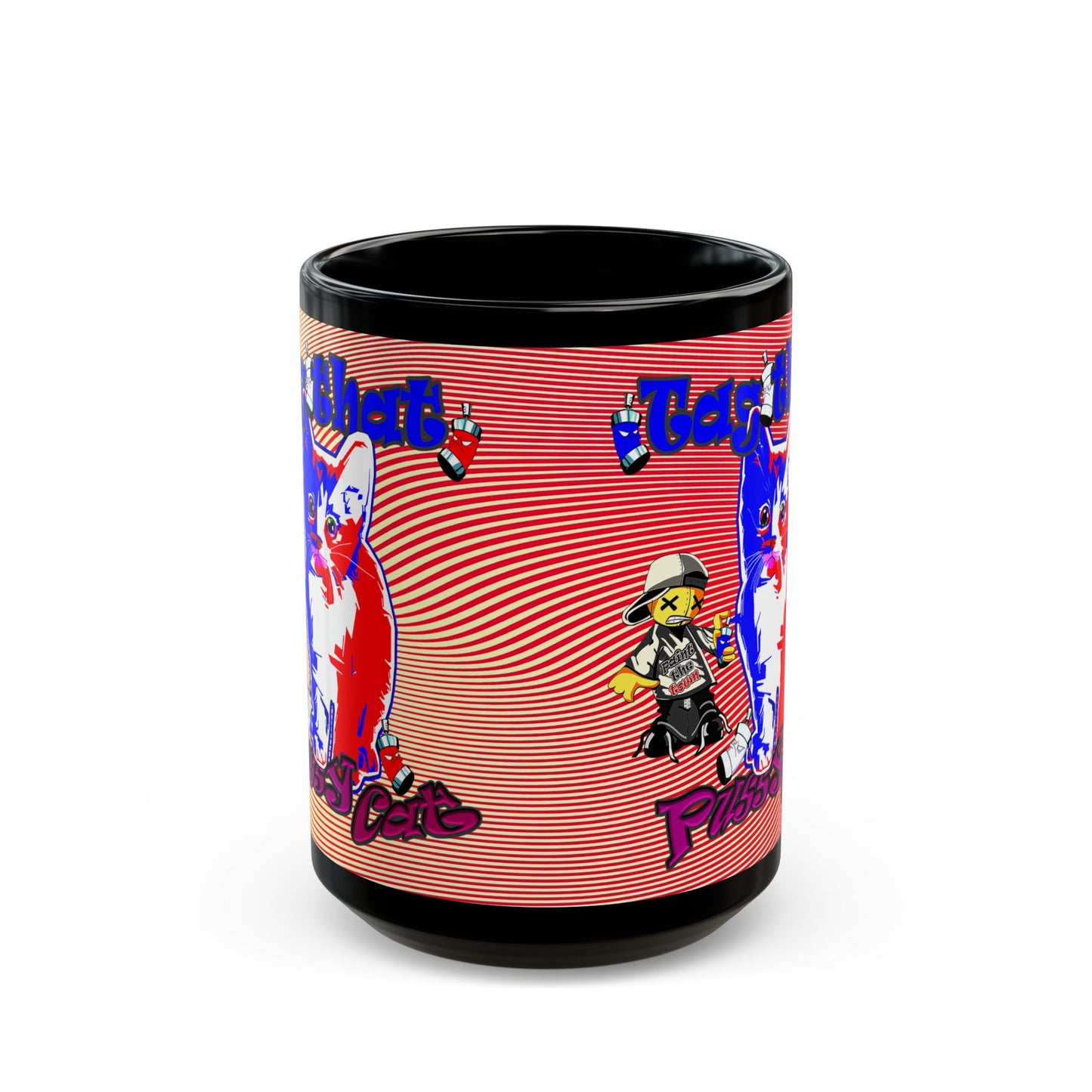 tag that - Black Mug (yellow-orange wave)
