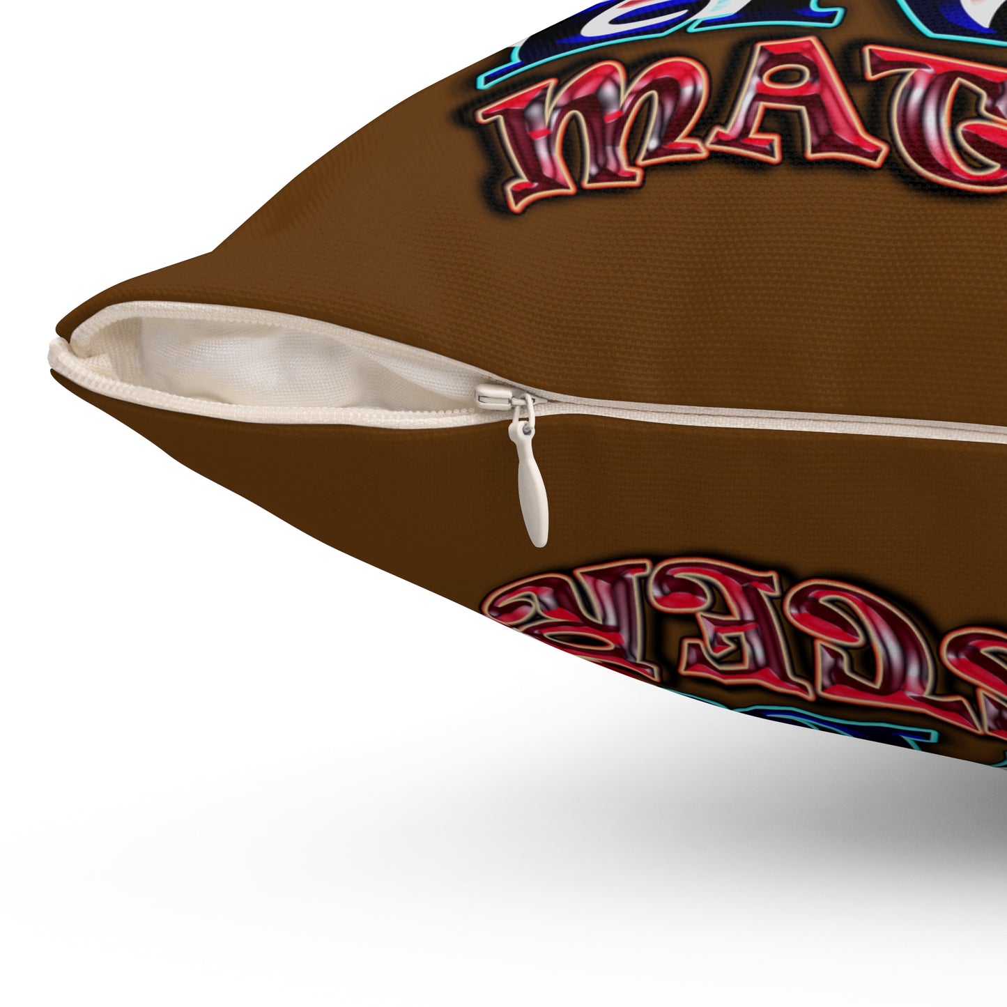 rw&b lives matter - Spun Polyester Square Pillow - (brown)