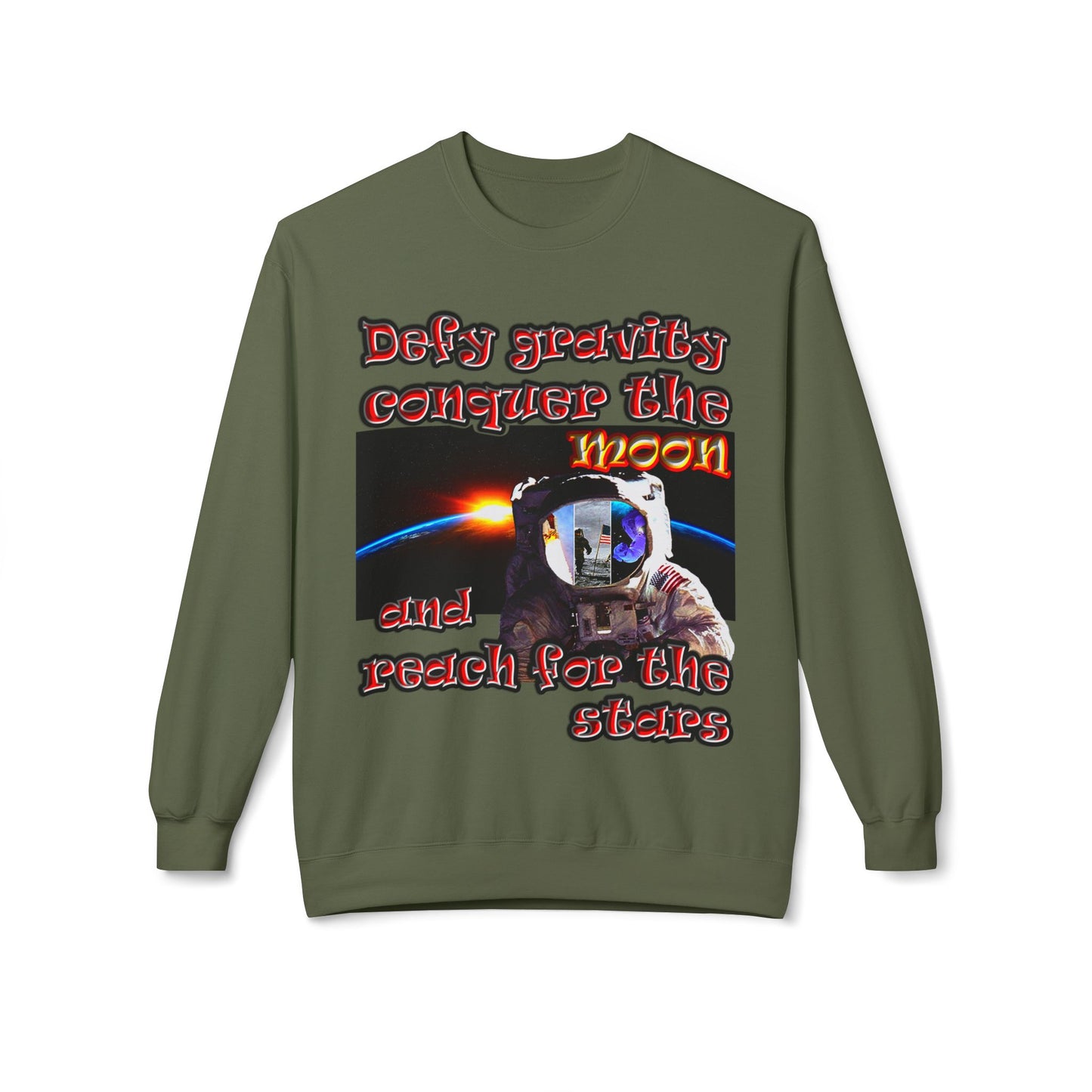 defy conquer reach - Unisex Midweight Softstyle Fleece Crewneck Sweatshirt