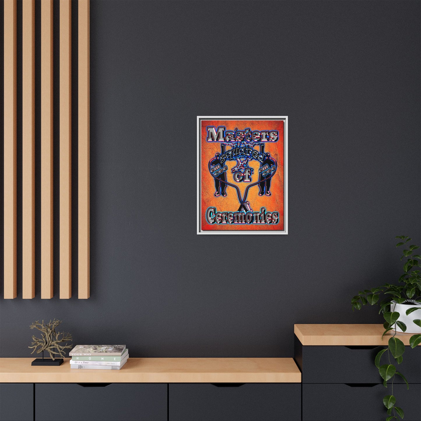 em cee squared - framed canvas art (burnt orange)