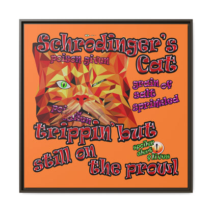 schrodinger's cat - framed canvas art (crusta)