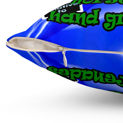 my luck - Spun Polyester Square Pillow - (blue-white wave)