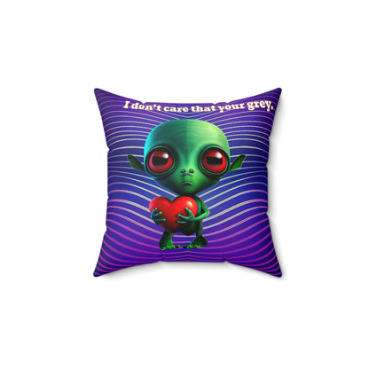 I don't care that your grey - Spun Polyester Square Pillow - (purple wave)