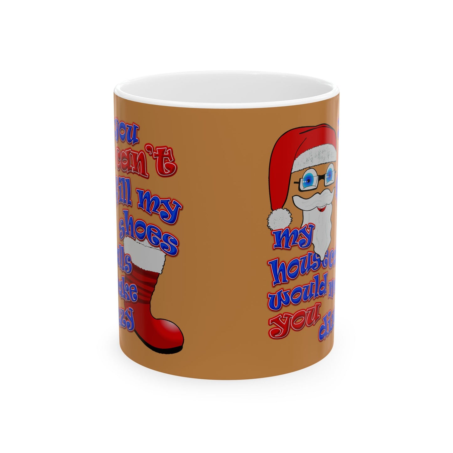 santa's shoes - White Mug (light brown)