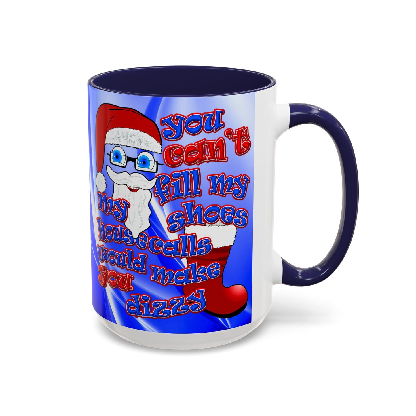 santa's shoes - Accent Mug (blue-white wave)