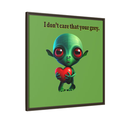 I don't care that your grey - framed canvas art (green)