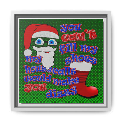 santa's shoes - framed canvas art (logo green)