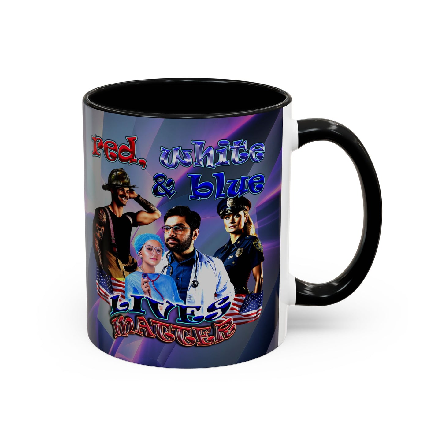 rw&b lives matter - Accent Mug (grey-pink wave)
