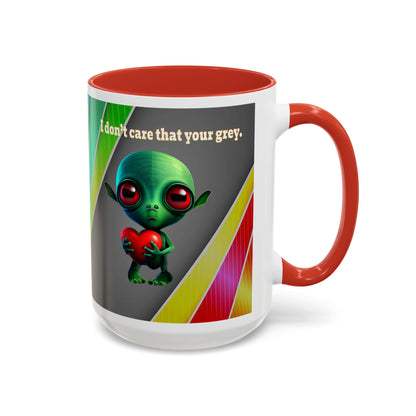 I don't care that your grey - Accent Mug (rainbow split)