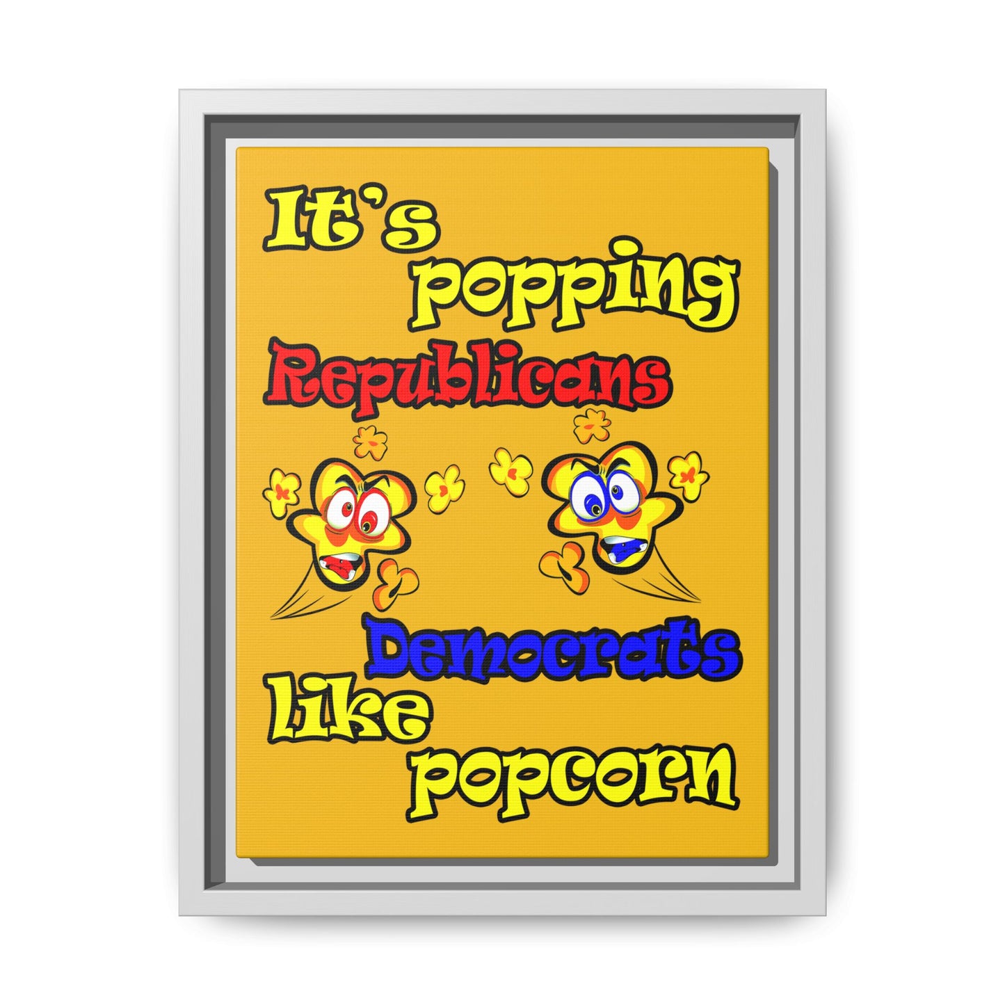 popping like popcorn - framed canvas art (yellow)