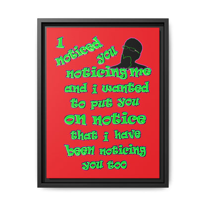 noticed you noticing - framed canvas art (red)