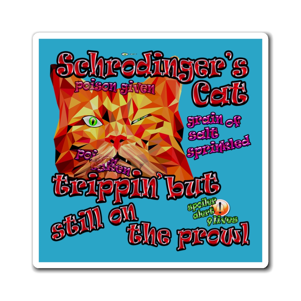 schrodinger's cat - Magnets - (turquoise)